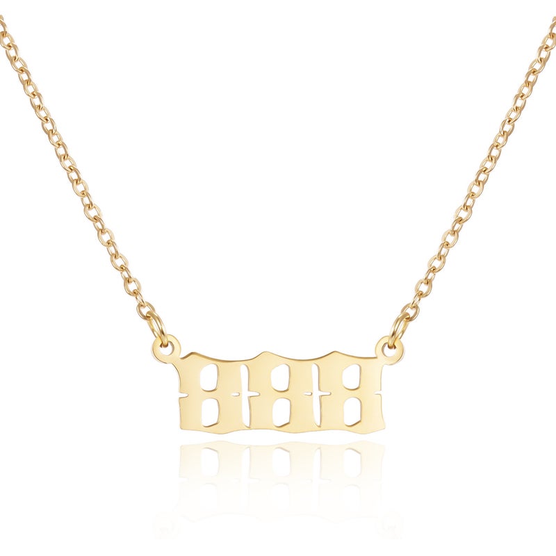 Niche Design New Stainless Steel Angel Number Necklace 111-999 Old English Meaning Number Necklace - Image 5